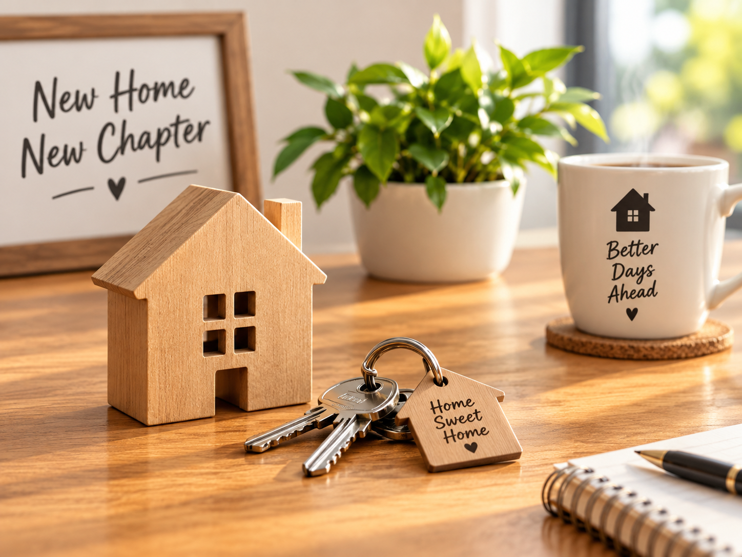Wooden house model with keys representing mortgage advice